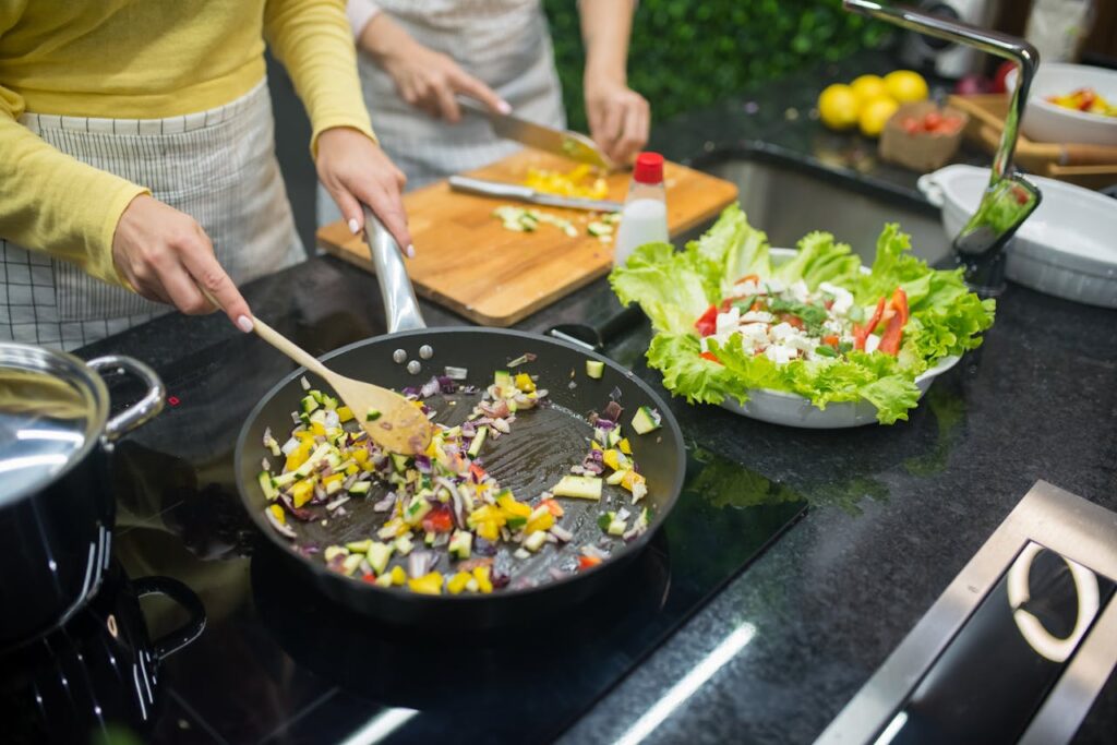 A Person Cooking in the Pan